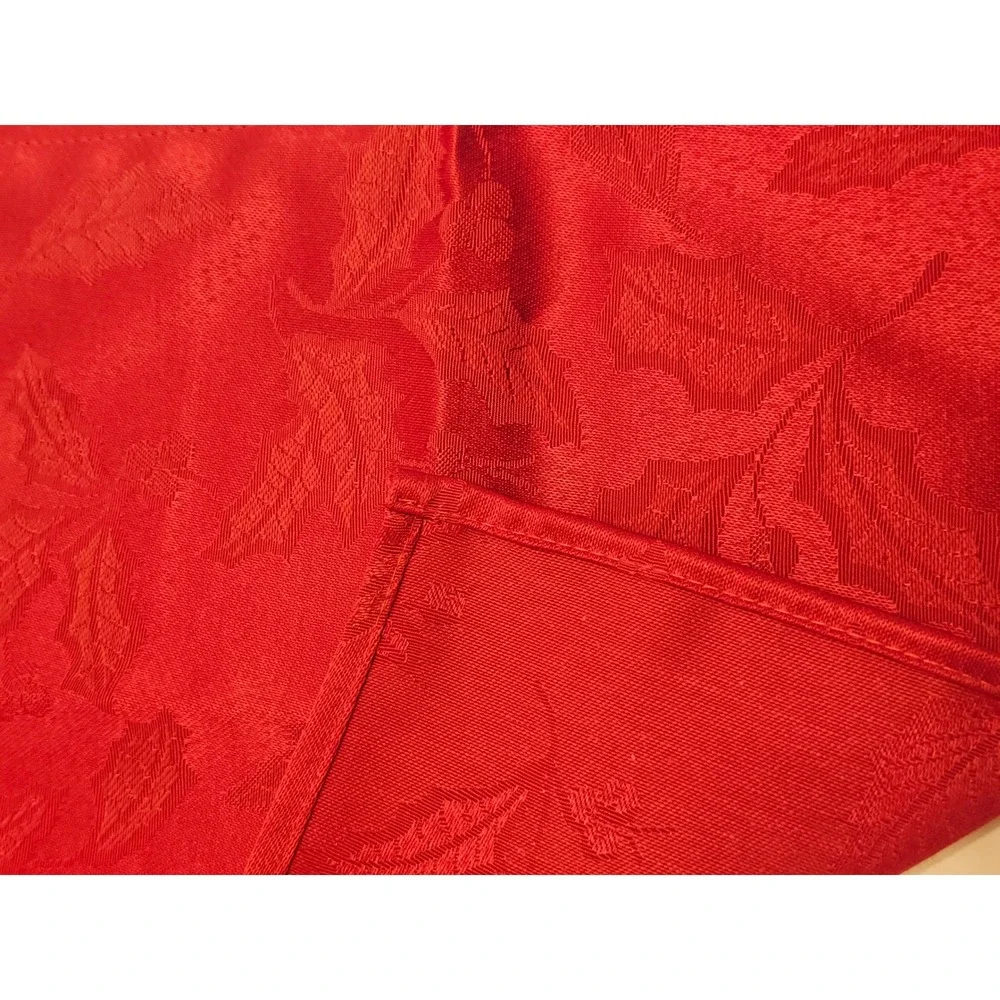 Lenox Holiday Holly Damask Cocktail Napkins Red Green Set of 9 Christmas Linens